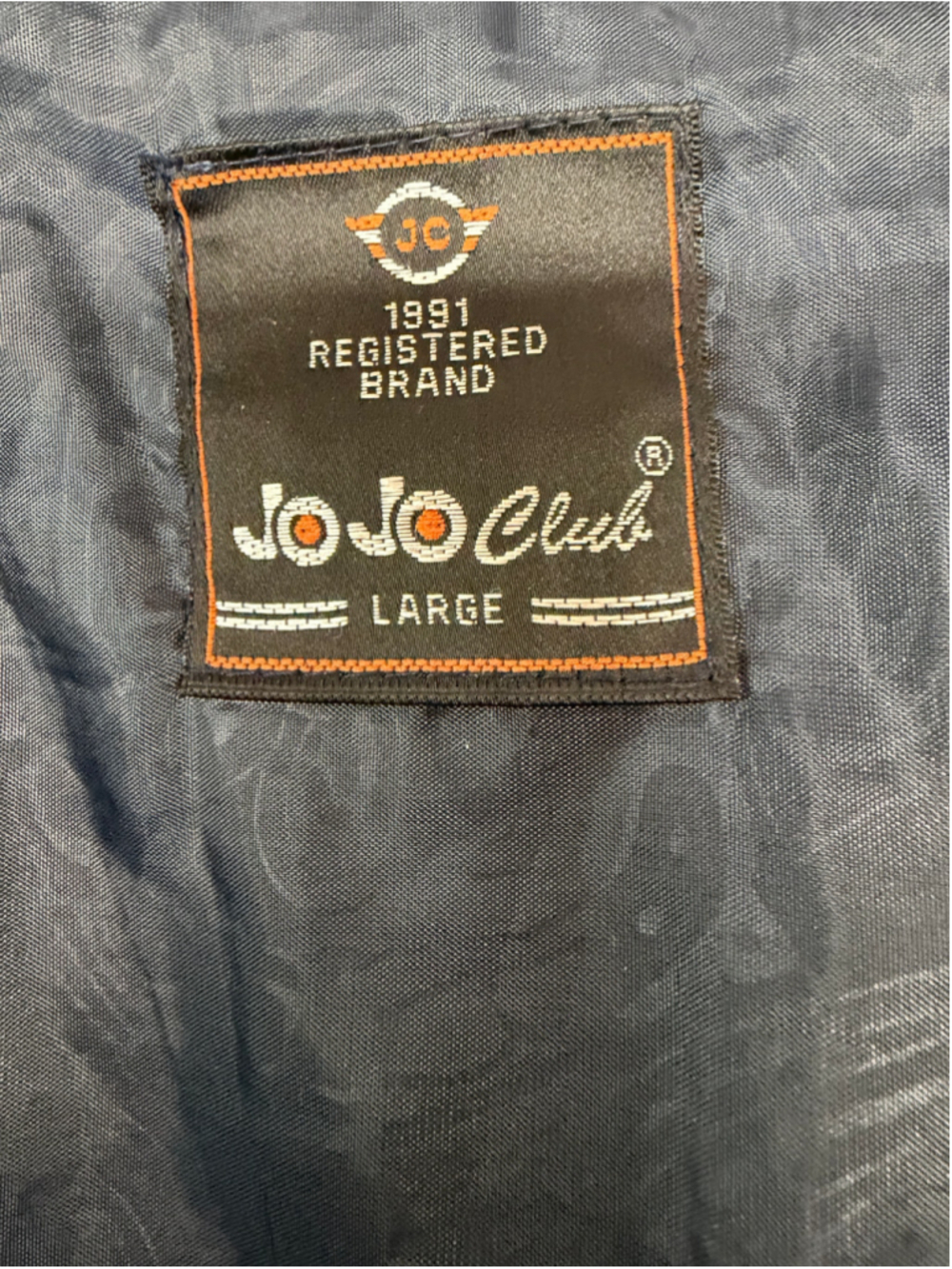 VTG JoJo Club Geometric Nehru Vest L Navy Blue Tweed Sleeveless Jacket Men 2028 - Picture 6 of 6